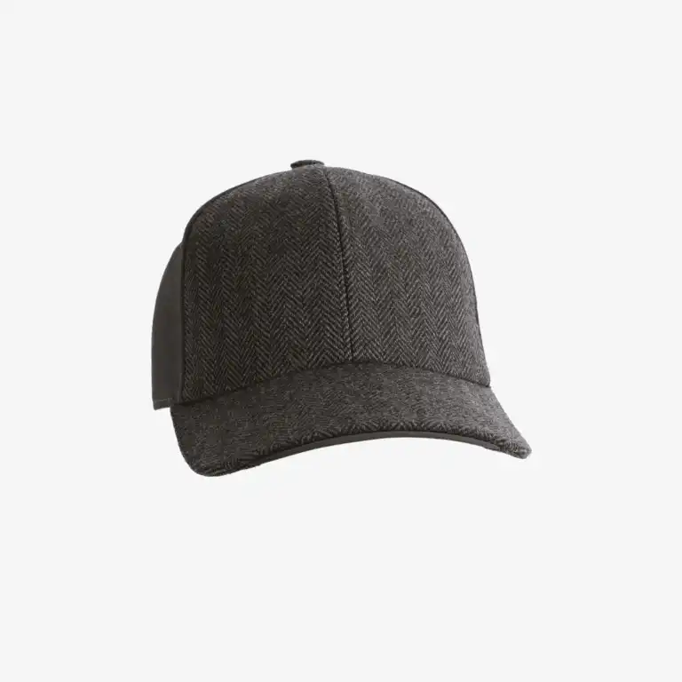Grey wool baseball cap made in Italy