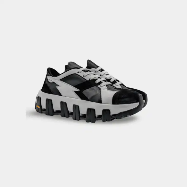 Black and white chunky sneaker made in Italy
