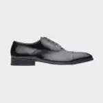Black polished leather oxford shoe, made in Italy