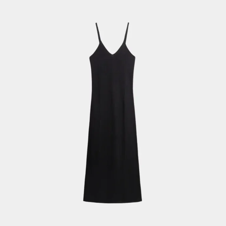 Black slip dress made in Italy