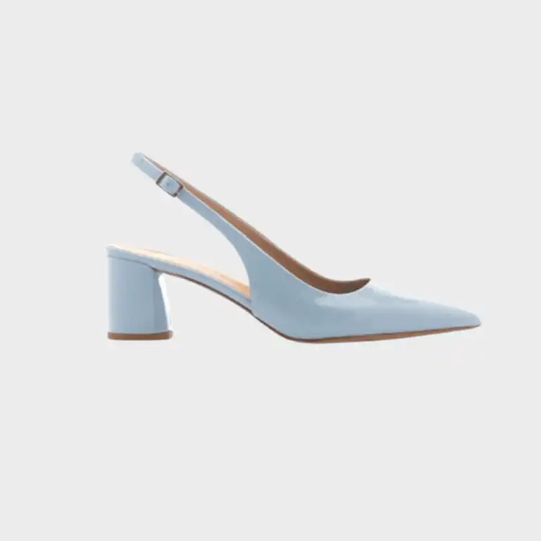 Light blue leather slingback made in Italy
