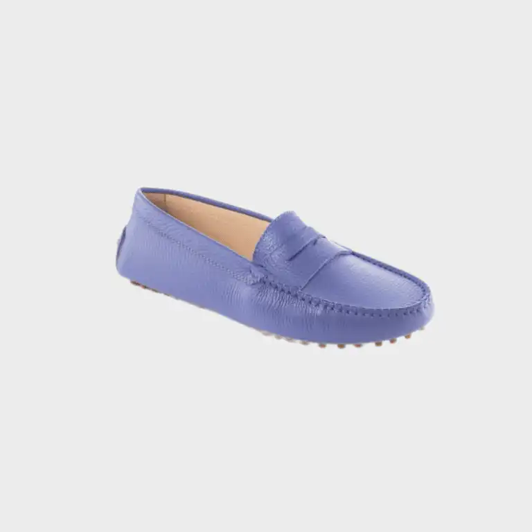 Lilac suede driving moccasin made in Italy