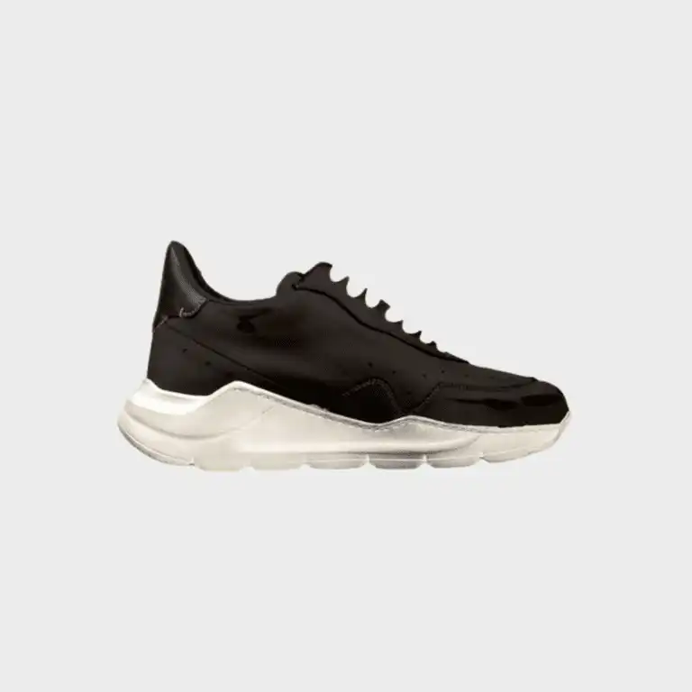 Black leather sneaker made in Italy