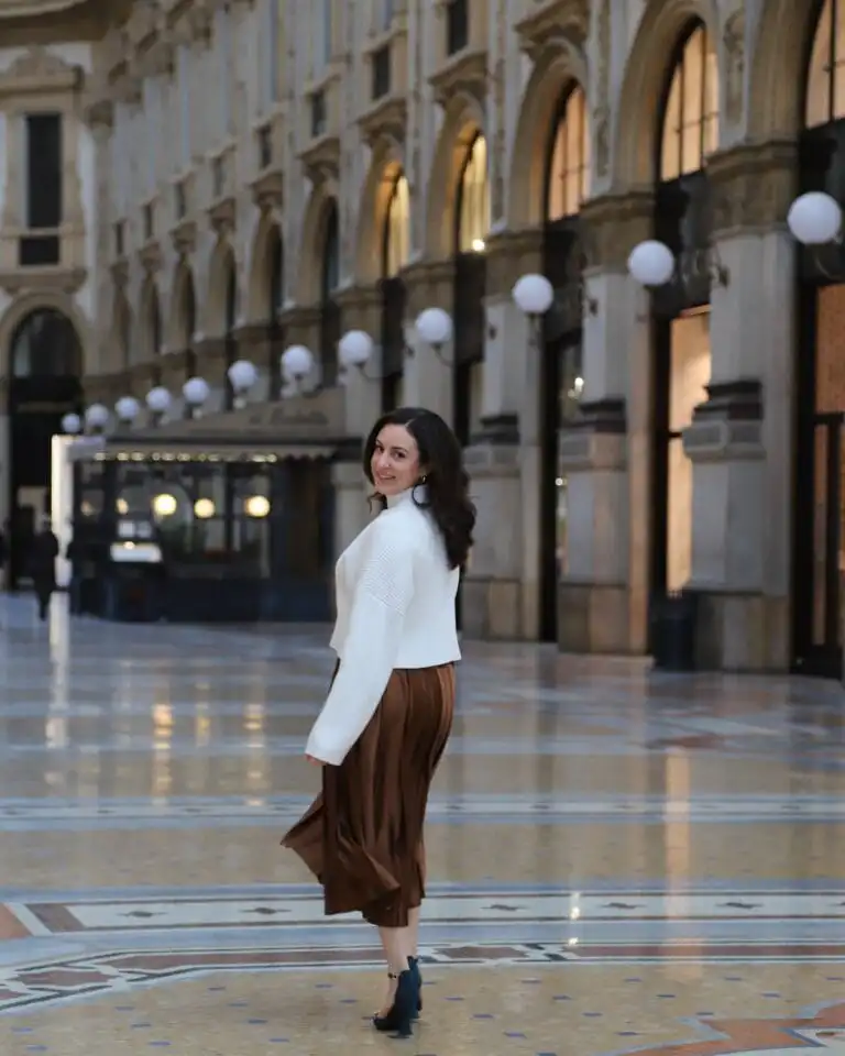 Parla womenswear photographed in the Galleria in Milan