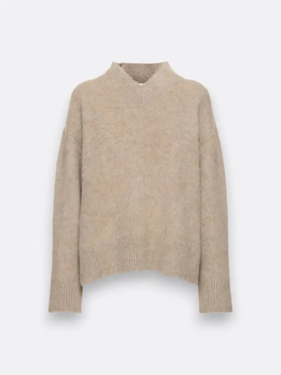 Cashmear beige cashmere crewneck sweater made in Italy
