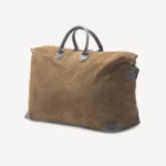 Tobacco suede weekender bag made in Italy