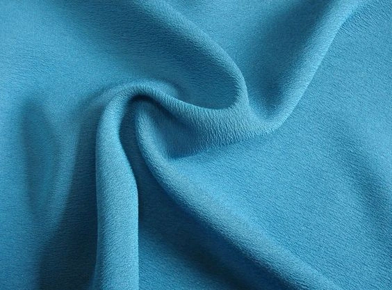 blue crepe fabric