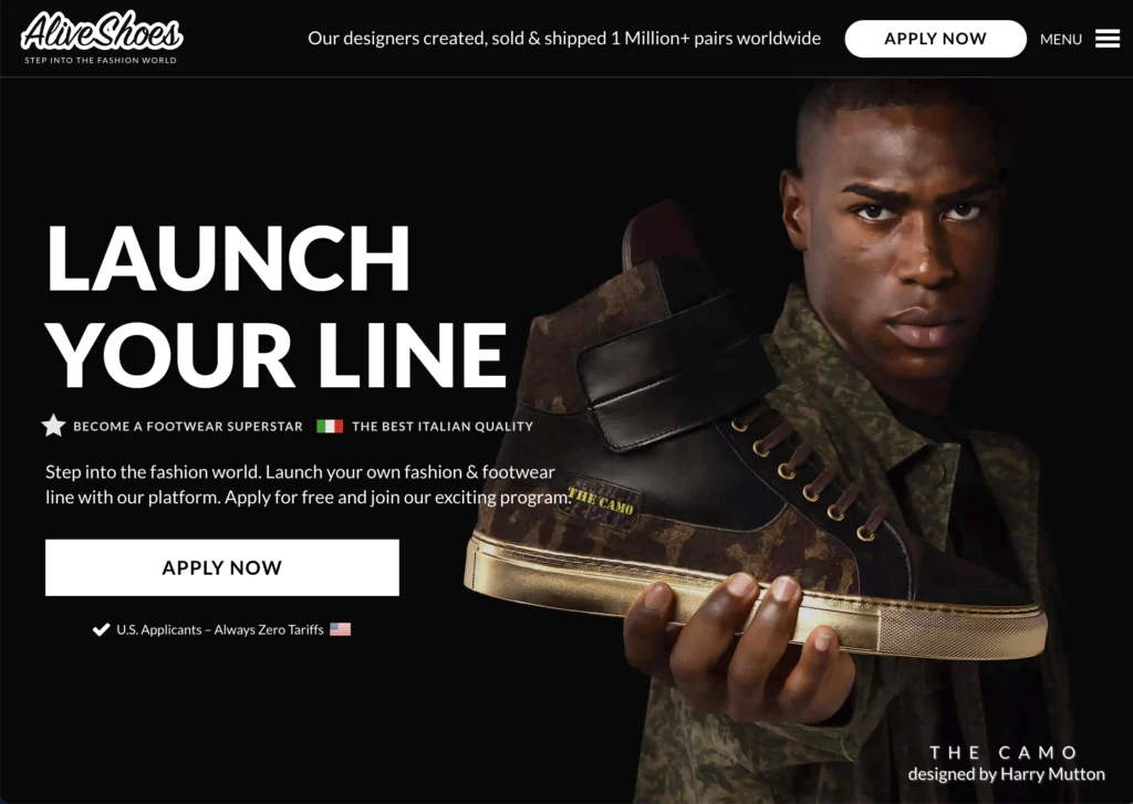 aliveshoes website; sneaker manufacturer