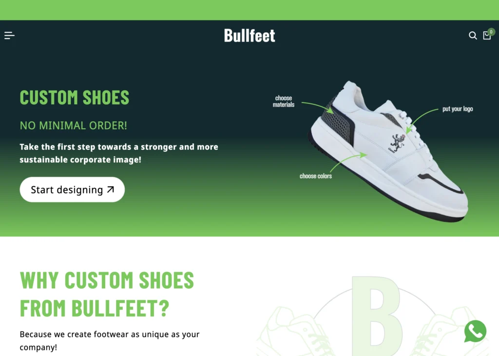 bullfeet website; sneaker manufacturer