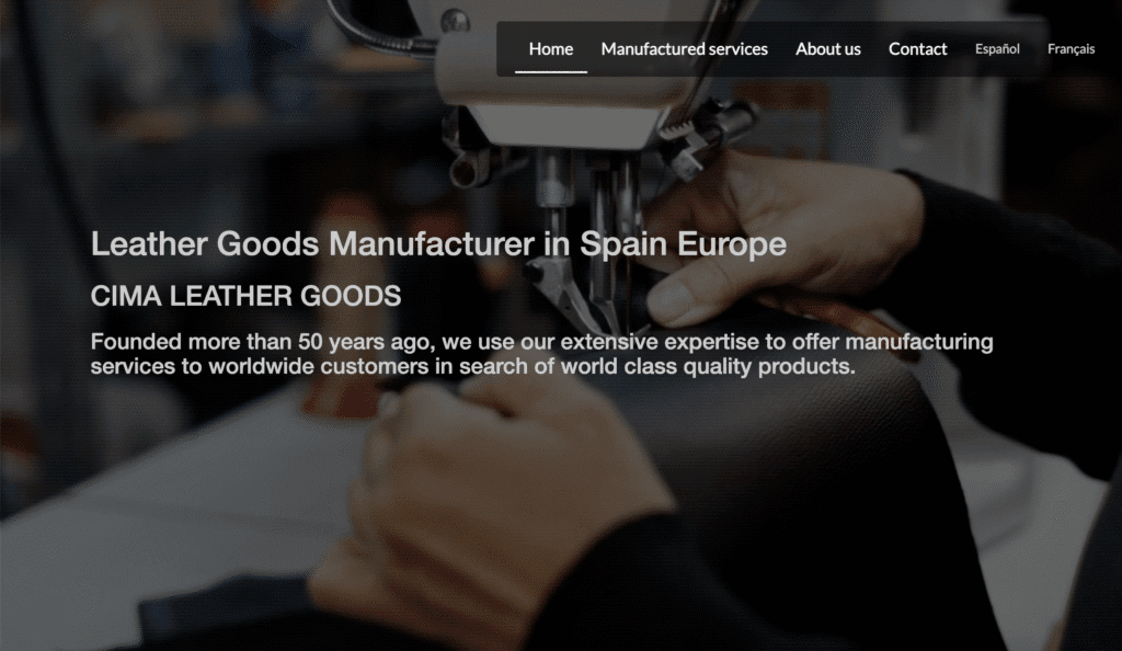 cima leather goods website