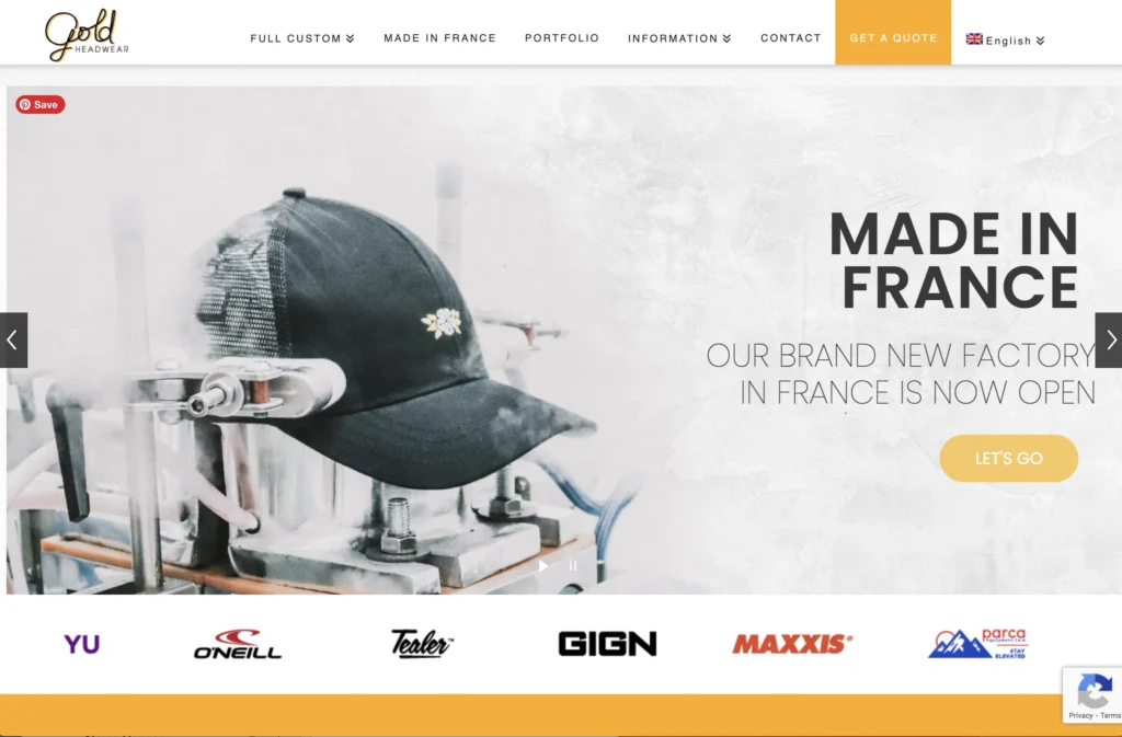 gold headwear website