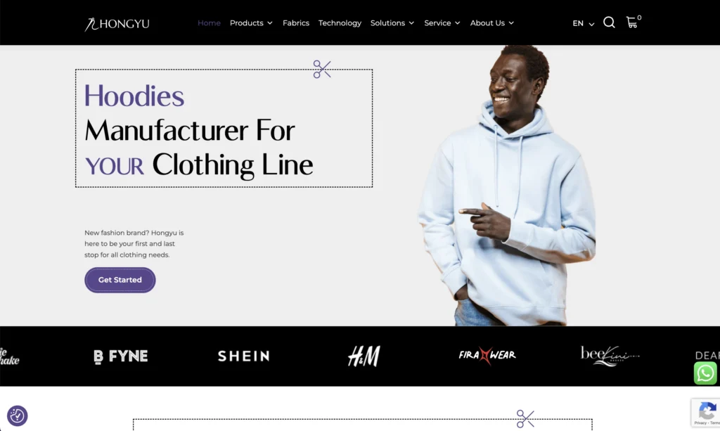 hongyu website; streetwear manufacturer