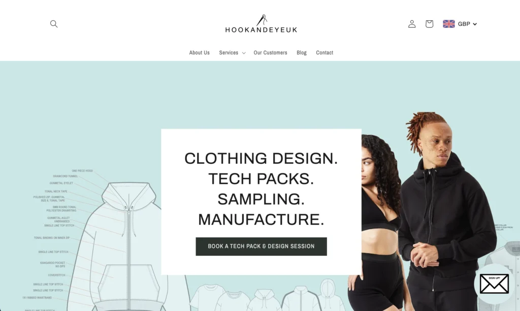 hook and eye uk website; streetwear manufacturer