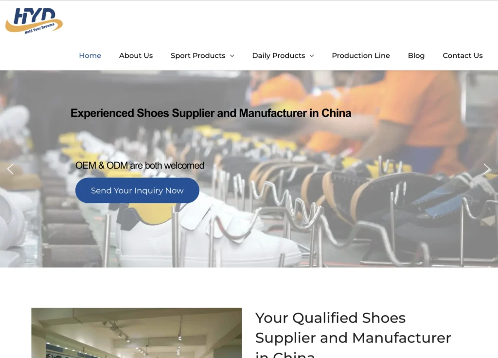 hyd shoes website; sneaker manufacturer