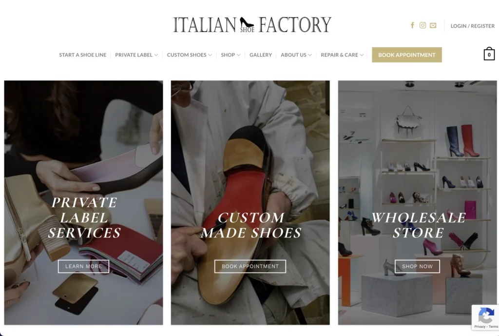 italian shoe factory website; sneaker manufacturer