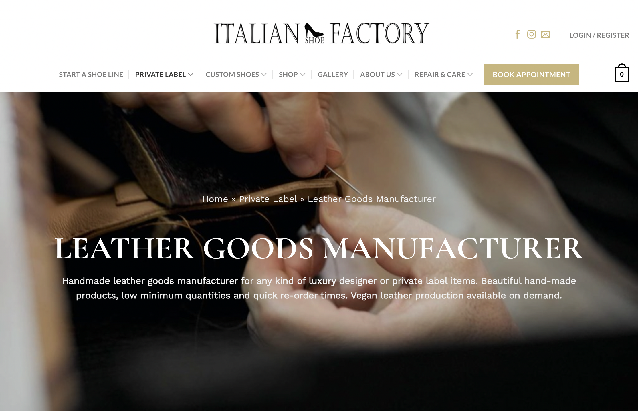 italian shoe factory website