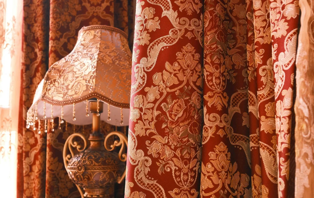 elegant and luxurious home decor with rich patterns.