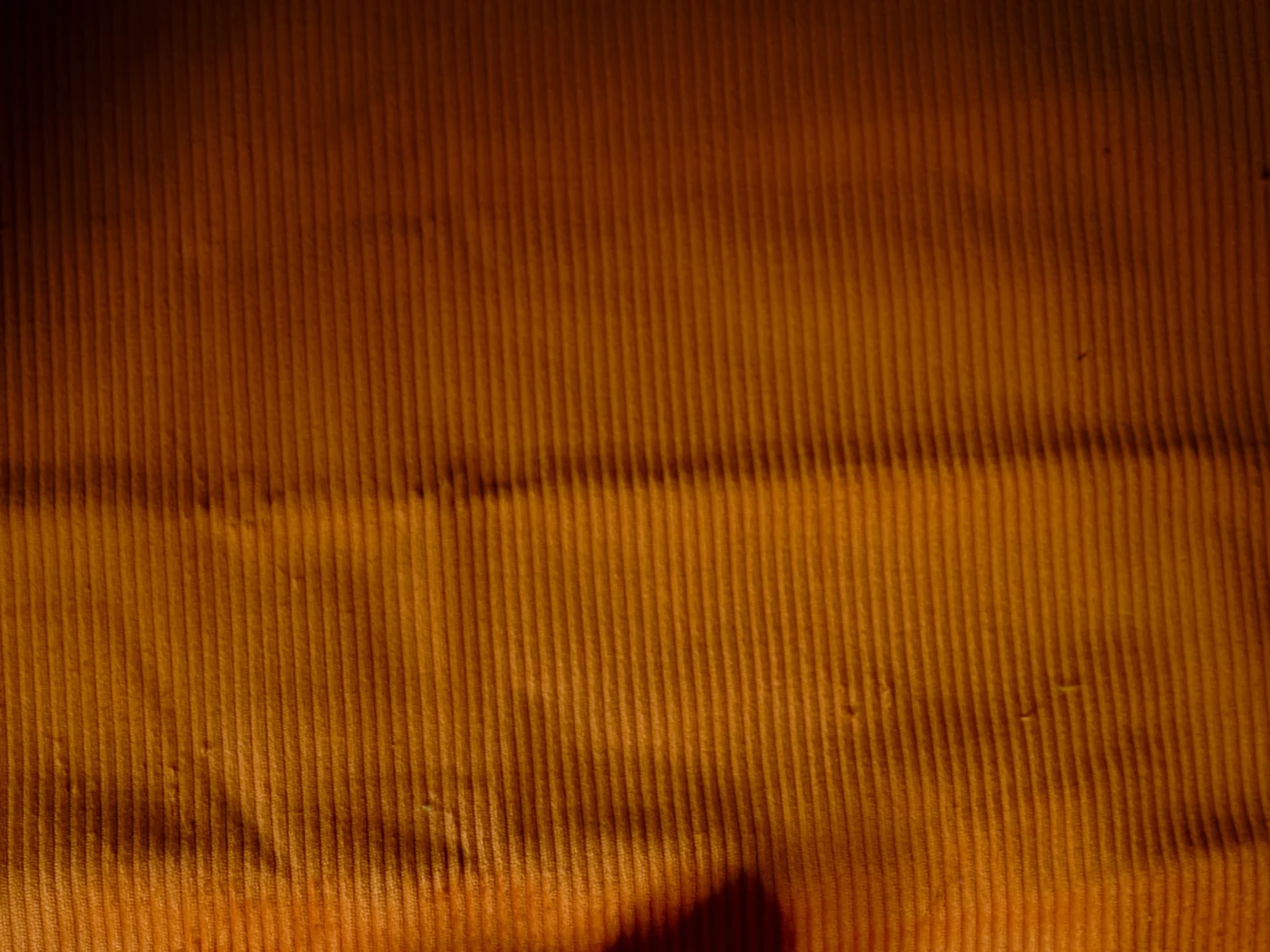 Corduroy fabric; brown chestnut color, ribbed and textured.