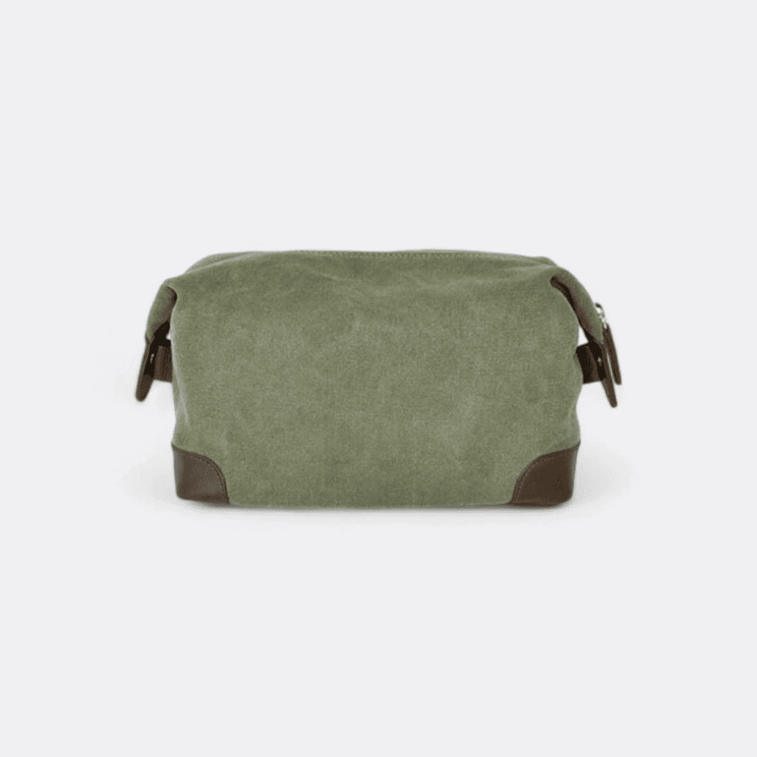 made in italy green canvas beauty case