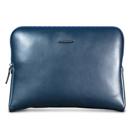blue leather laptop case