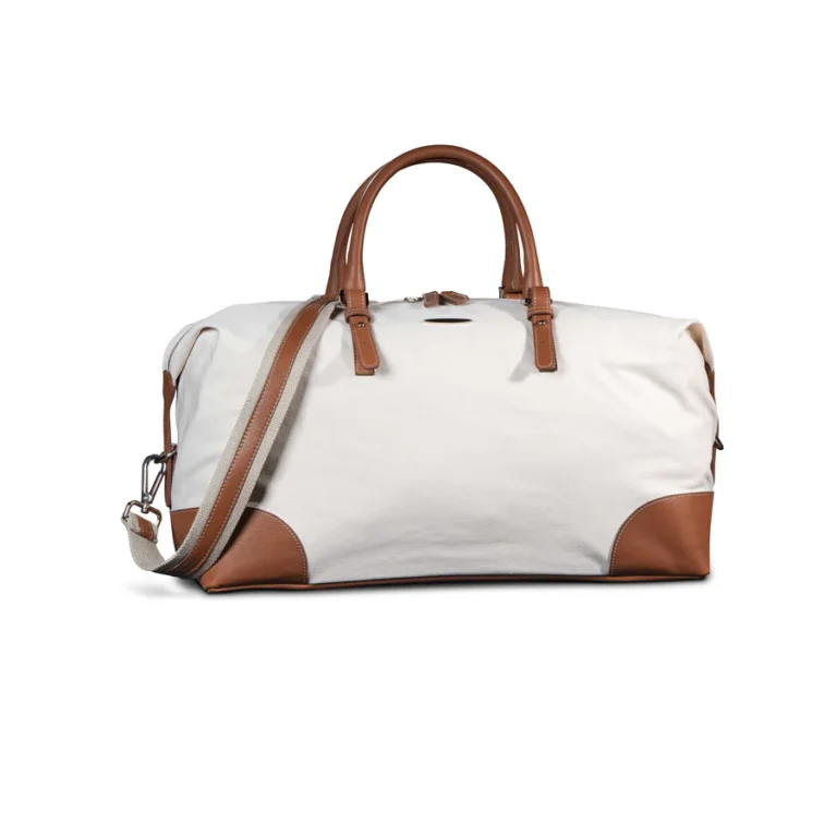 Pagani canvas and leather weekender bag made in Italy