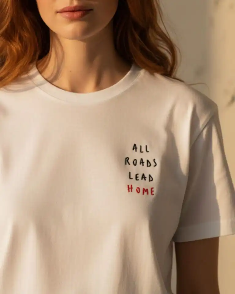 Engel and Völkers All Roads Lead Home embroidered t-shirt made in Italy