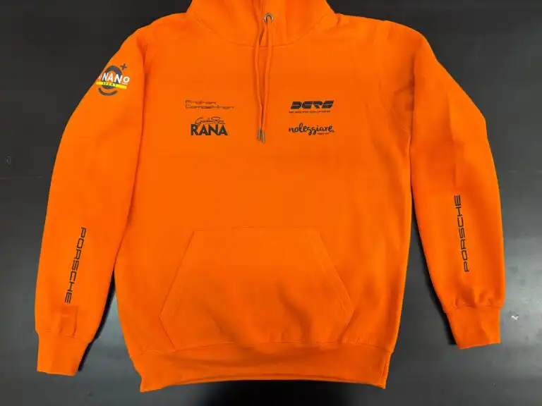 Iron Lynx orange team hoodie made in Italy