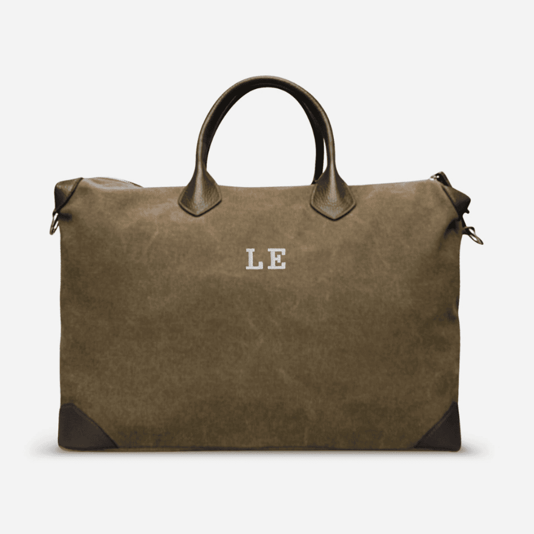 made in italy brown canvas travel bag