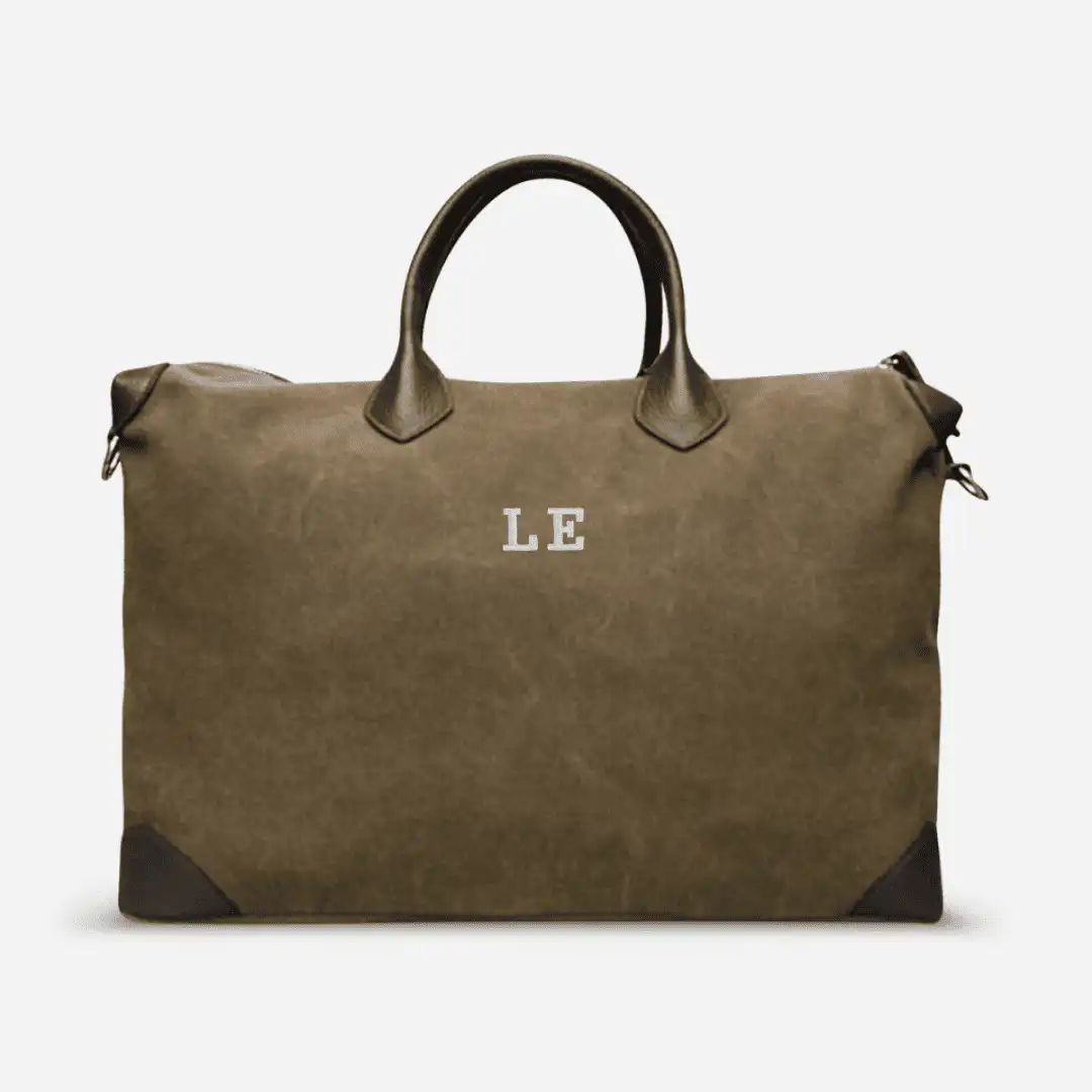 made in italy brown canvas travel bag