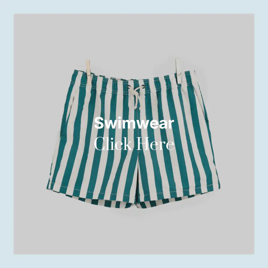 striped green and white cotton swimwear made in italy