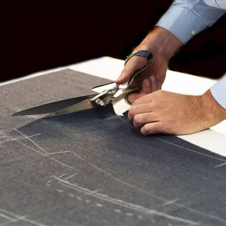 Cutting fabric by hand for a prototype