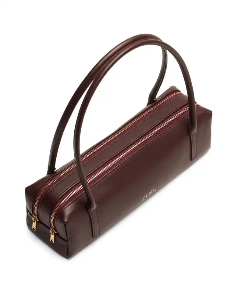 Maison Veni baguette bag in burgundy leather, made in Italy