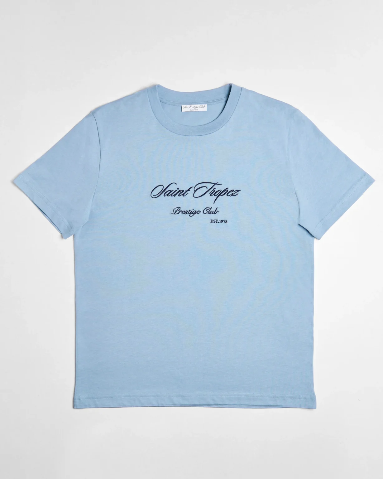 The Prestige Club Saint Tropez t-shirt made in Italy, front with embroidered logo