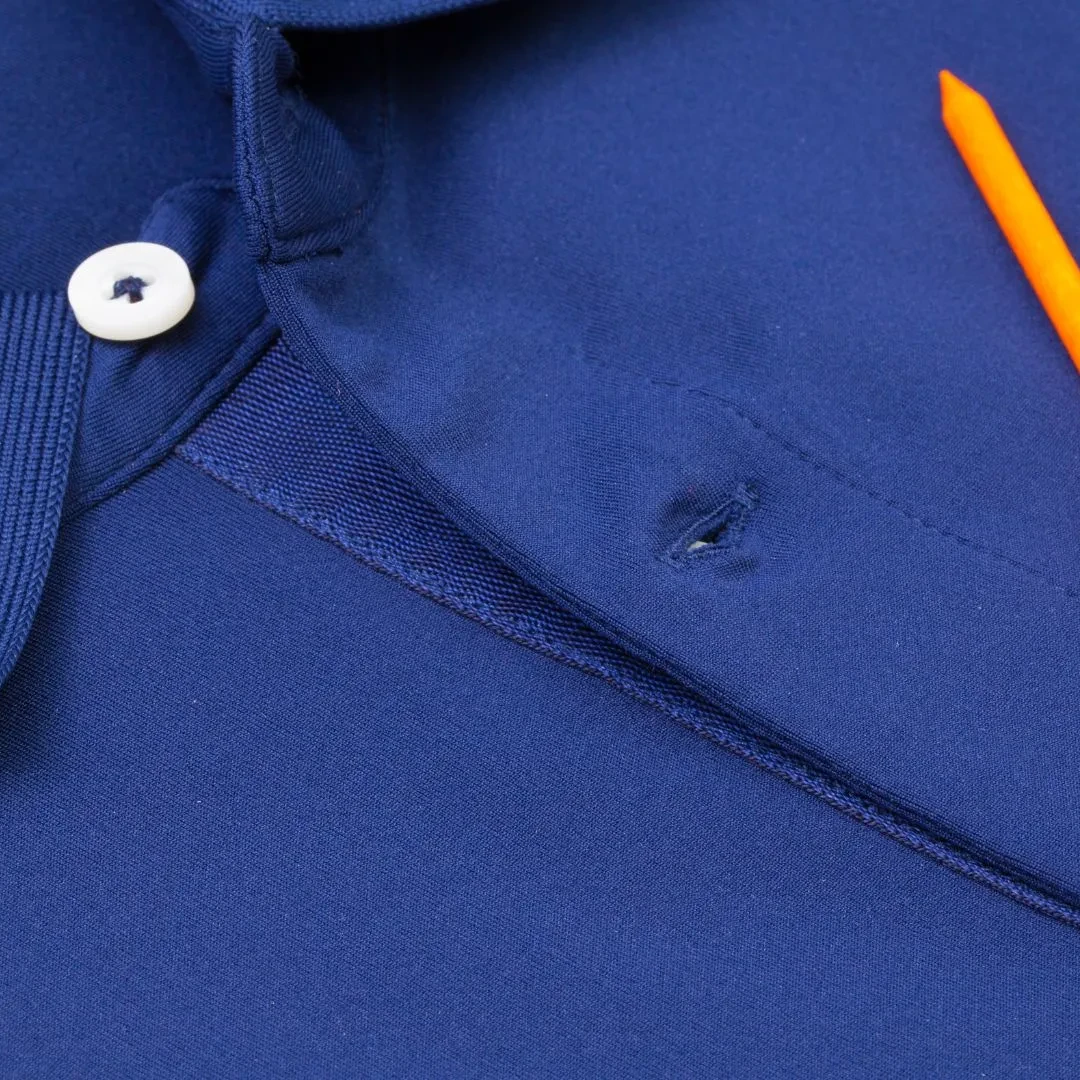 Blue golf polo made in Italy