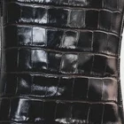 Close-up of croc-embossed leather